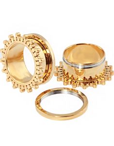 Victorian Flower Tunnel Piercing - Gold