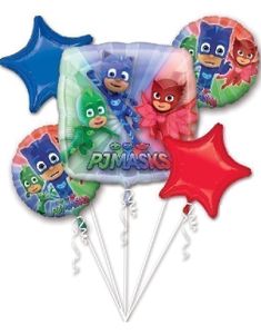 Pysjheltene Ballongbukett med 5 Folieballonger