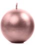 6 stk Metallisk Rose Gullfarget Kuleformet Stearinlys 8 cm