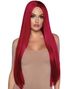 Lang Rett Parykk med Midtskill – Rød