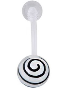 Hypnotize Me Navlepiercing - Hvit/Svart