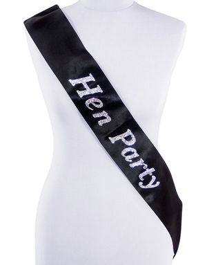Svart og Sølvfarget Hen Party Ordensbånd