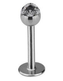 Labret med Glitrende Grå Stener