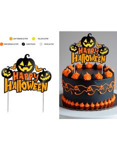 Gresskar "Happy Halloween" - Glitrende Kaketopp