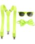 Kostymesett - Neon Gule Briller, Bukseseler og Sløyfe