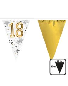 6 Meter Langt Flaggbanner med Gullskrift - 18 ÅR 