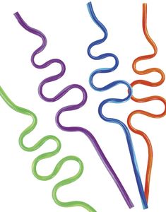 12 stk Gjenbrukbare Swirly Straws - Bølgede Sugerør