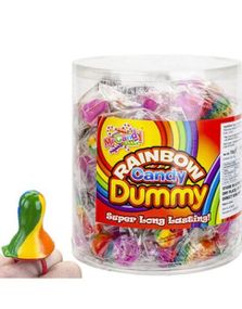 50 stk Rainbow Candy Dummy - Regnbuefargede Smokker med Fruktsmaker 750 gram