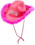 Rosa Cowboyhatt med Tiara - Hodeplagg