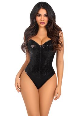 Svart Bodysuit med Paljetter til Dame