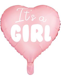 Its a Girl - Rosa Hjerteformet Folieballong 48 cm