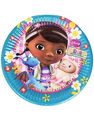 8 stk Papptallerkener 19 cm - Doc McStuffins