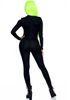 Svart Catsuit med Glow in the Dark Skjelettprint