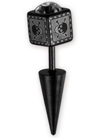 Dead Skull - Svart Fake Piercing