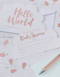 10 stk Invitasjoner - Hello World