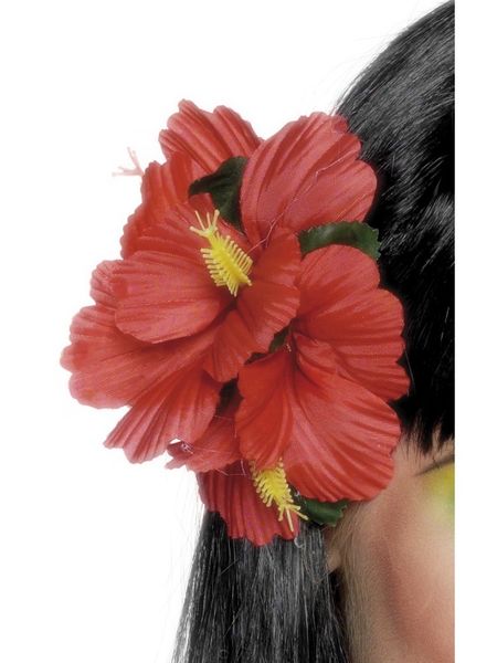Hårspenne med Rød Vakker Blomst