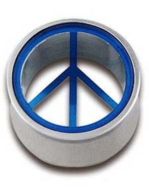 Piercing Plugg med Blått Peace-Tegn