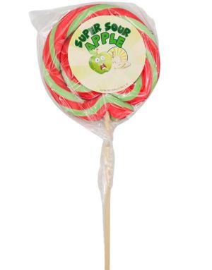 Super Sour Apple Lollipop - Kjærlighet på Pinne med Kjempesur Eplesmak 75 gram