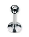 Diamond Ball Labret - Svart/Klar