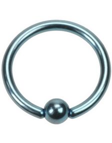Lys Blå Ball Closure Ring i Titan