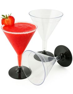 5 stk 190 ml Gjenbrukbare Gjennomsiktige Cocktailglass med Stett i Plast