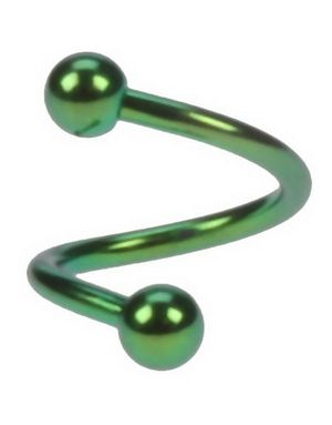 Twister - 1,2 x 8 mm Grønn Øyenbrynspiercing