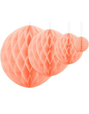 Ferskenfarget Honeycomb Ball VELG FARGE 10-40 cm