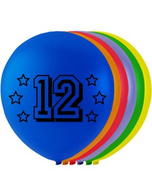 12 tall - 8 stk Flerfargede Ballonger 26 cm