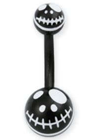 Jack Skellington Head Navlepiercing i Svart og Hvit