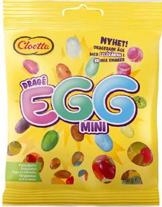 Cloetta Mini Dragé Egg - Eggformede Gelebønner med 18 Smaker 150 gram