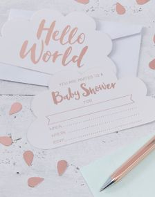 10 stk Invitasjoner - Hello World