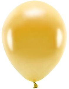 10 stk 30 cm - Økologiske Gullfarget Metallisk Ballonger