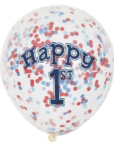 6 stk 30 cm Happy 1st Flerfarget Konfettiballonger