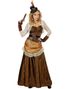 Lekkert Steampunk Damekostyme med Mini Topphatt - XXL