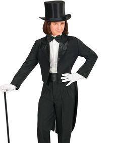 Svart Tailcoat Kostymejakke til Barn