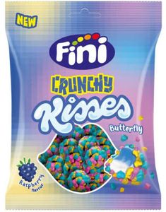 Fini Crunchy Kisses Raspberry Butterfly - Skumgodteri med Bringebærsmak 75g