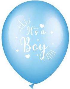 6 stk "It's A Boy" Ballonger 30 cm