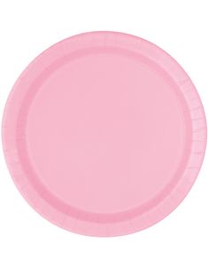 16 stk Lys Rosa Papptallerkener 22 cm