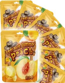 1758672000_124 stk Syrico Peelable Gummy Peach - Skrellbare Små Geléfersken - Hel Eske 1,92 kg