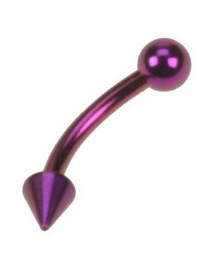 Banan Lilla med Spike & Rund Kule - 1,2 x 8 mm Øyenbrynspiercing
