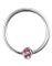 BCR Piercing med Rund Kule og Rosa Stener