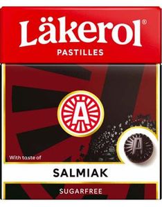 Läkerol Sugarfree Salmiak / Sukkerfrie Pastiller med Salmiakk-smak 25 gram