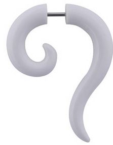 Fake Curl Piercing - Hvit