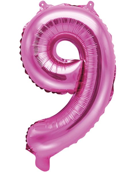 Tallet 9 - Rosa 35 cm Folieballong