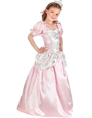 Rosa og Hvitt Prinsessekostyme til Barn