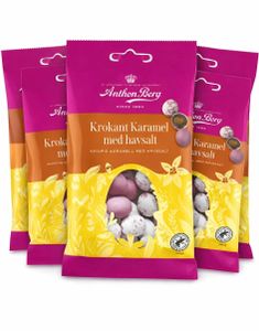 36 stk Anthon Berg Mandel-Egg med Krokant Karamel med Havsalt - Hel Eske