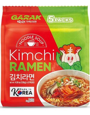 5 stk GARAK Kimchi Ramen - Hel Pakke 5x130 gram (Korea Import)