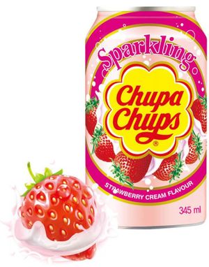 Chupa Chups Sparkling Strawberry Cream 345 ml (USA Import)