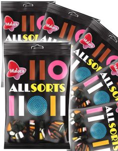 6 kg Malaco Liquorice Allsorts / Engelsk Lakris Konfekt - Eske med 15 Poser