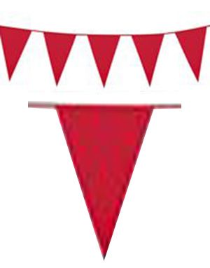 10 Meter Banner med Røde Vimpel Flagg